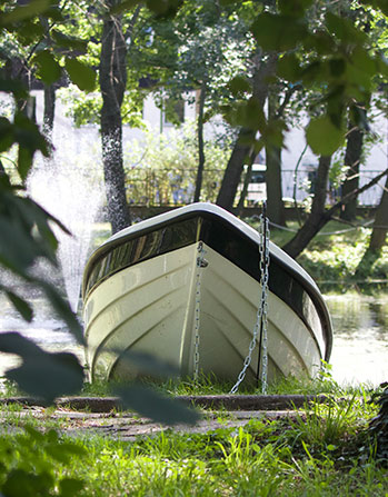 Boot am Schlossteich_Schloss Breitenfeld